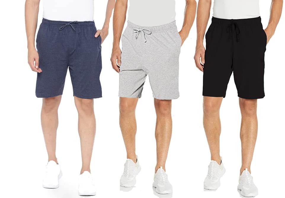 Image of KART BLACK Plus Sizes Men's Cotton Knee Length Shorts(M,L,XL,XXL,3XL,4XL,5XL Shorts) | Casual and Night Wear Mens Shorts