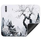 Yimomoyi Japanische Mauspad 300 x 250mm, Klein Mouse Pad, Gaming Mousepad, rutschfeste Gummibasis Mousepad Für Home Office