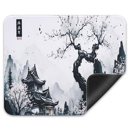 Yimomoyi Japanische Mauspad 300 x 250mm, Klein Mouse Pad, Gaming Mousepad, rutschfeste Gummibasis Mousepad Für Home Office