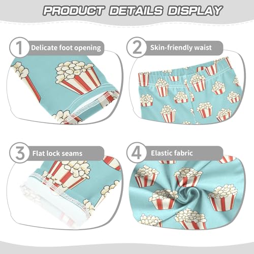 Wusikd Popcorn Girls' Leggings Toddler Doodles Kids Yoga Pants Dance Active Tights 4T3
