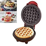  Augproveshak Mini Waffeleisen Maschine, elektrische Pfannkuchenmaschine, Antihaft, Tiefe Kochplatten, kleine Waffeleisen für Kinder Machen Kekse, Pfannkuchen, Ei