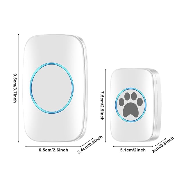 Foto 4 de 8 de DONGKER Campanas de entrenamiento inalámbricas para mascotas, timbre inalámbrico para perros/gato