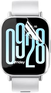 واقي شاشة هيدروجيل مرن متوافق مع ساعة ريدمي 5 اكتيف - يتميز بوضوح عالي الدقة HD، مضاد للخدش، خالي من الفقاعات، سهل التركيب، يوفر تغطية كاملة، مقاوم للغبار - ليس زجاجًا، من بيشياكا (قطعة واحدة)