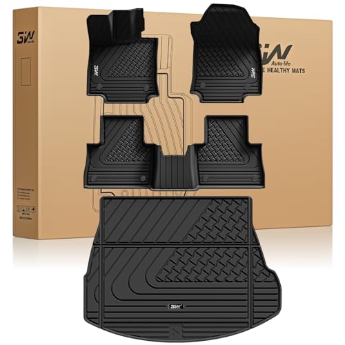 3W Floor Mats & Cargo Liner Fit Lexus NX/ NX250/ NX350 2022-2025 (Not Fit for NX350h/ NX450h+), TPE All Weather Custom Fit Floor Liner for Lexus NX, 1st & 2nd Row Full Set Car Mats, Black 4.