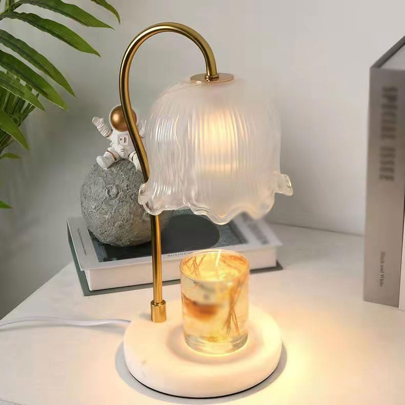 Lampe de table à gradation en marbre véritable et cire fondante - 4