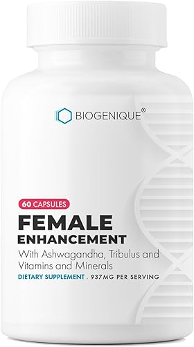 Biogenique Mejora femenina, soporte de libido para mujeres, intimidad y apoyo del estado de ánimo, 60 cápsulas con raíz de maca, tribulus, gingko