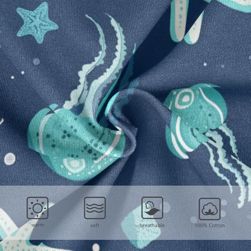 Wusikd Jellyfish Starfish Boys' Underwear Cotton Blue Boys Briefs Soft Toddler Underwear 2T3