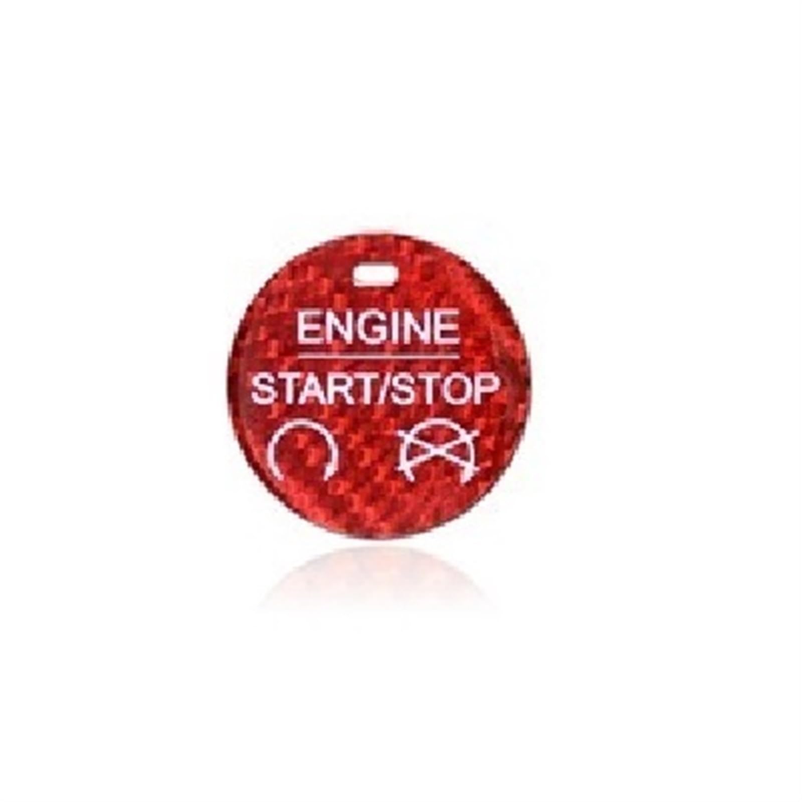 Engine Start Stop Button Accessories Carbon Fiber Sticker for Mustang 2015 2016 2017 2018 2019 Automotive Parts(Red)