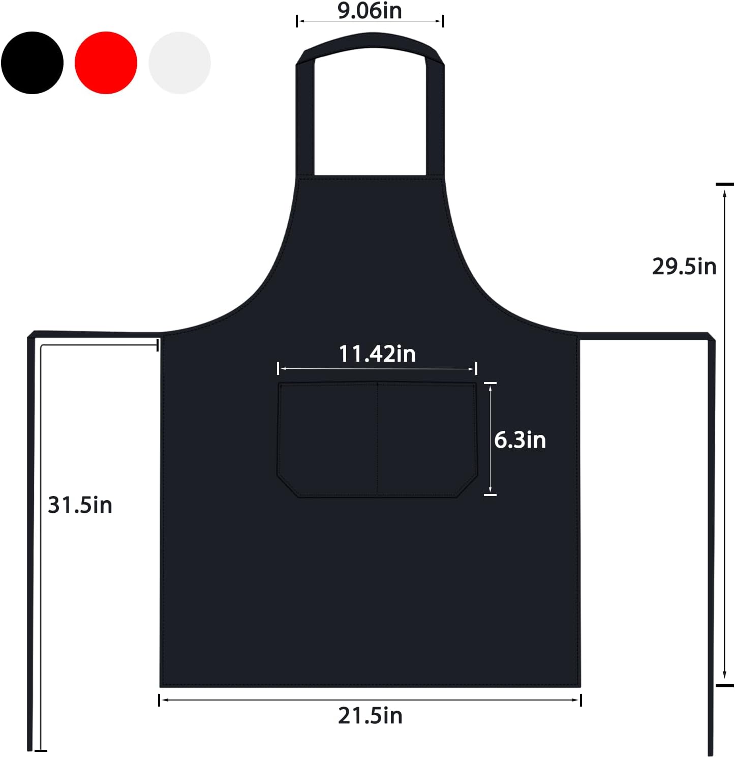 3 Pack Kitchen Cooking Aprons with 2 pockets, Aprons for Women/Man/Chef with Pockets,Aprons Kitchen Craftsmanship thumbnail