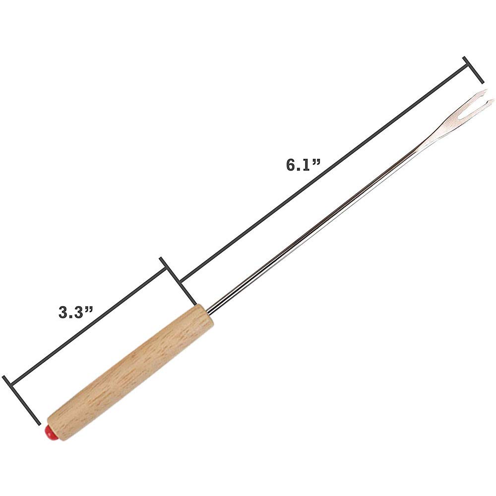Forchette da fonduta 12 pezzi acciaio inossidabile legno 24cm