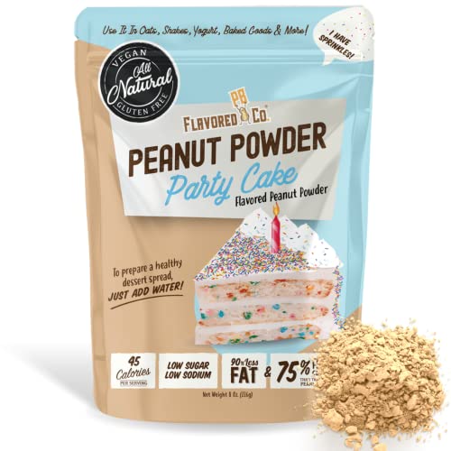 Flavored PB Co. Peanut Butter Powder, Low Carb and Only 45 Calories, All-Natural from US Farms (Party Cake)