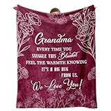 Grandma Gifts, Gifts for Grandma, Grandmas Blanket Birthday Gifts from Grandkids, to My Grandmother Presents for Christmas Valentines Soft 60'x50' Throw Blanket
