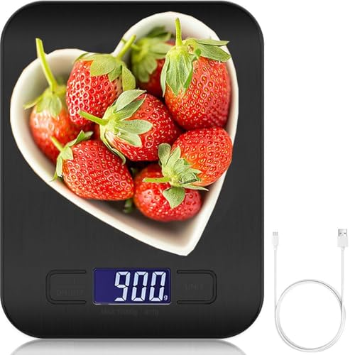 Consejos para Comprar Cuscuseras para comprar online. 37 Báscula Cocina Digital, Báscula Cocina Digital USB Recargable, Báscula de Acero Inoxidable con Pantalla LCD para 10kg/22 lbs, Balanza de Alimentos Multifuncional para Cocina