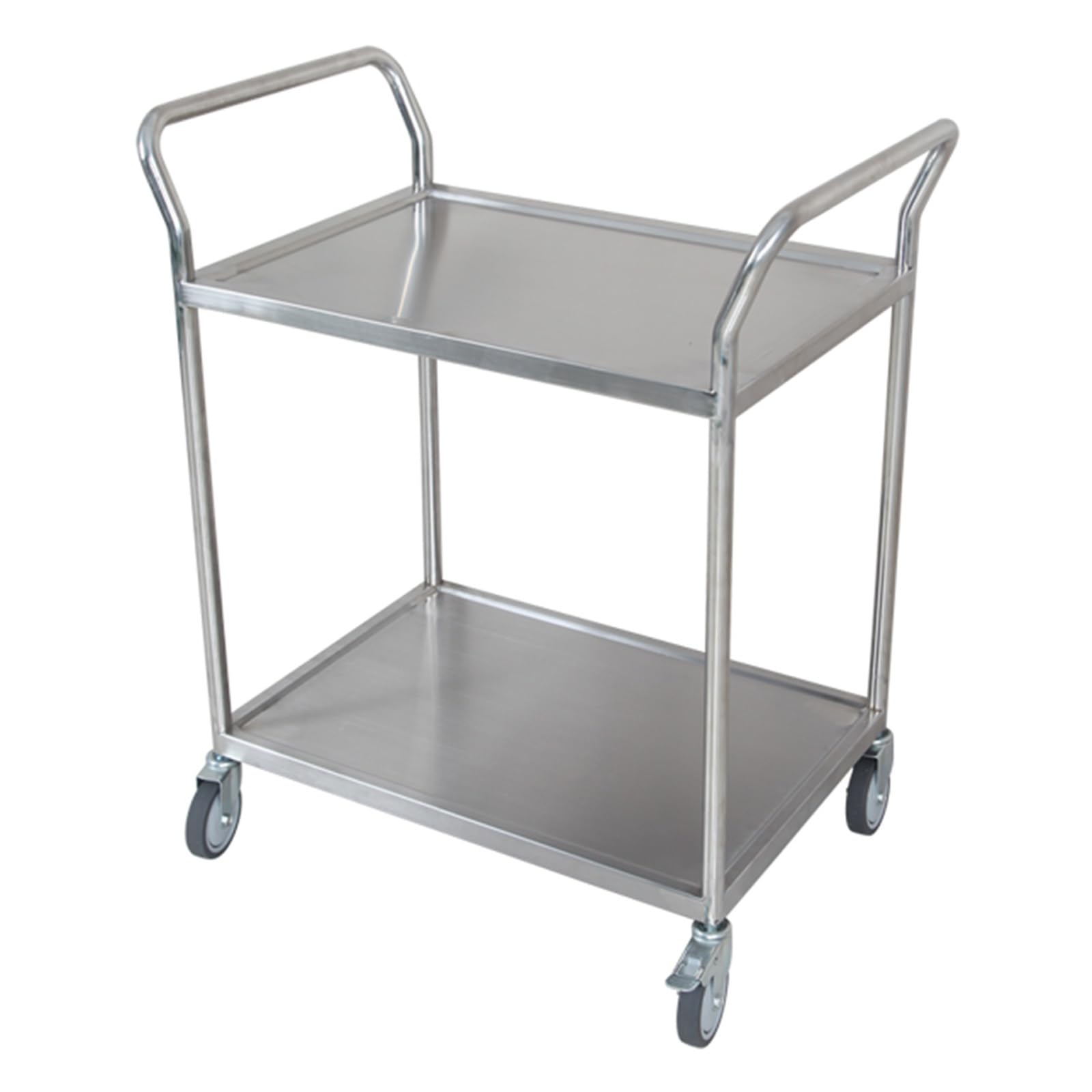 Carrello per Catering con Freno Tavolo in Acciaio Inox per Preparazione Cibo banco da Lavoro Commerciale con Ruota Girevole per Ristorante Magazzino Cucina,Un colore-70 * 48 * 90cm