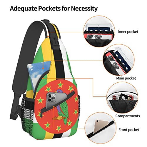 CUTEDWARF Flag Of Dominica Sling Backpack Unisex Fashion Daypack Cross Chest Bag Diagonally Hiking Rucksack4