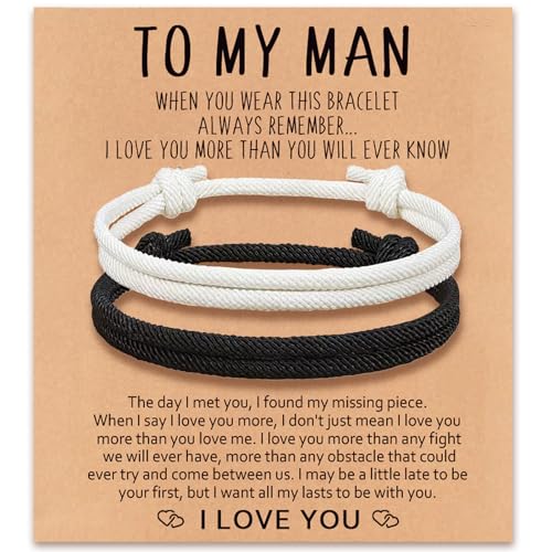 Pulsera ajustable para parejas estilo To My Man miniatura 1