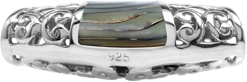 Miniatura 4 de Silvershake Colgante de diapositiva con incrustaciones de filigrana de plata de ley 925 chapada en oro blanco