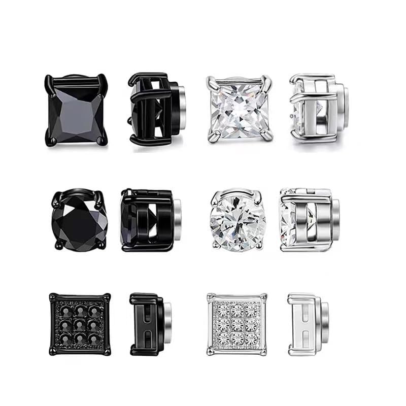 salty alpha Combo of 6 Magnetic Aura Non pierced Studs for Men | Modern Studs & Hoops | Stylish Fashion Jewellery Accessories for Boys | Minimal Jewelry | Ideal for Gifting | Marriage, Birthday | Gift for Valentine Day-picture-29