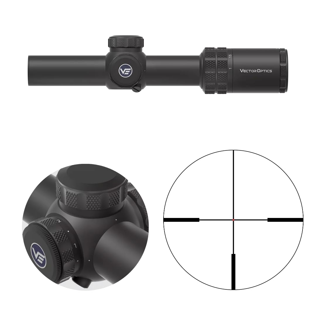 Vector Optics SCOC-51 Continental x8 1-8x24 ED Fiber celownik do uprawiania sportu, airsoft i polowania, wiatrówka celownicza, celownik karabinowy, zakres Rifle, obszerne akcesoria