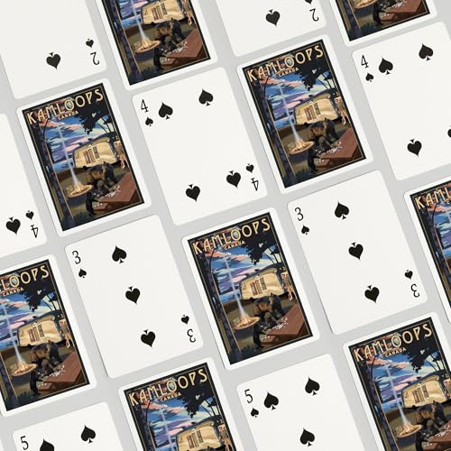 Lantern Press Kamloops Baraja de Poker Retro con Familia Oso miniatura 4