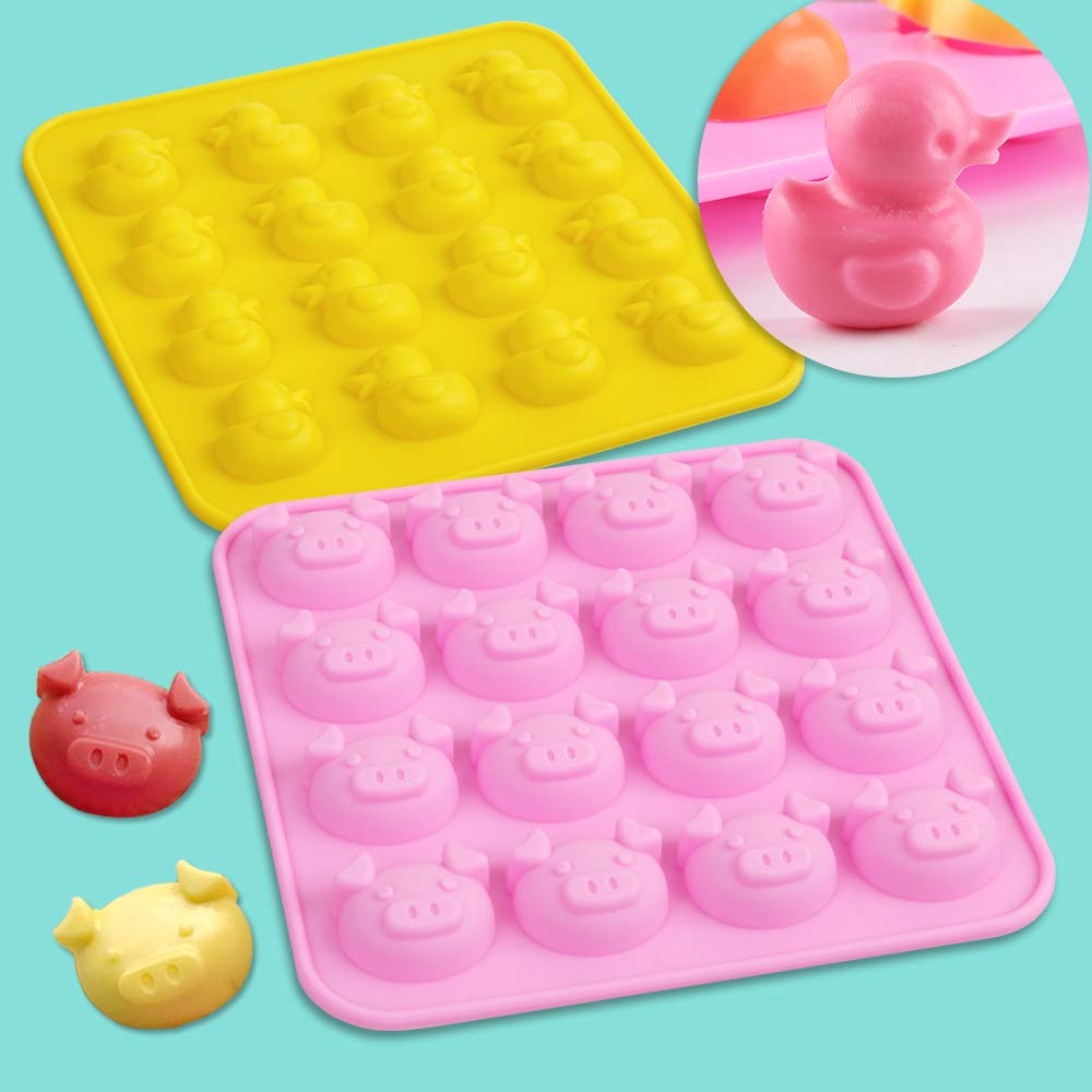 homEdge Duck and Pig Silicone Molds, Non-Stick Food Grade Silicone Molds for Chocolate, Candy, Jelly, Ice Cube - Image 2