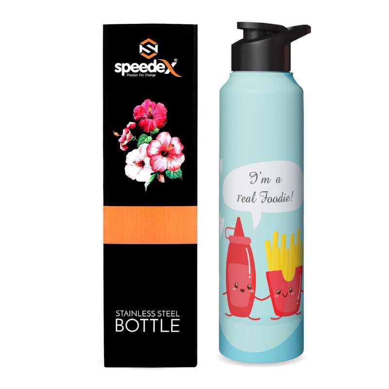 Speedex Stainless Steel Water Bottle 1 Litre, Water Bottles for Fridge, School,Gym,Home,Office,Boys, Girls, Kids, Leak Proof (1000 ML,Foodie, Sipper Cap) (B0C4KHPP4K) Amazon Price History, Amazon Price Tracker