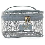 DKNY - Neceser Viaje Grande Mujer Bolsa Aseo Mujer Plegable Impermeable con Compartimentos Organizadores para Cosméticos y Accesorios de Higiene, Blue Suede