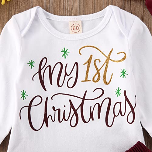 Geagodelia Baby Mädchen Weihnachten Outfit Kleidung Weihnachtsoutfit Babykleidung Set Langarm Body Strampler + Tüllrock Tütü Rock Neugeborene Babyset My First Christmas - Image 4