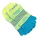 Injinji Women's Run Lightweight No Show Coolmax Xtralife Socks (Neon Green Turquoise, X Small/ Small)