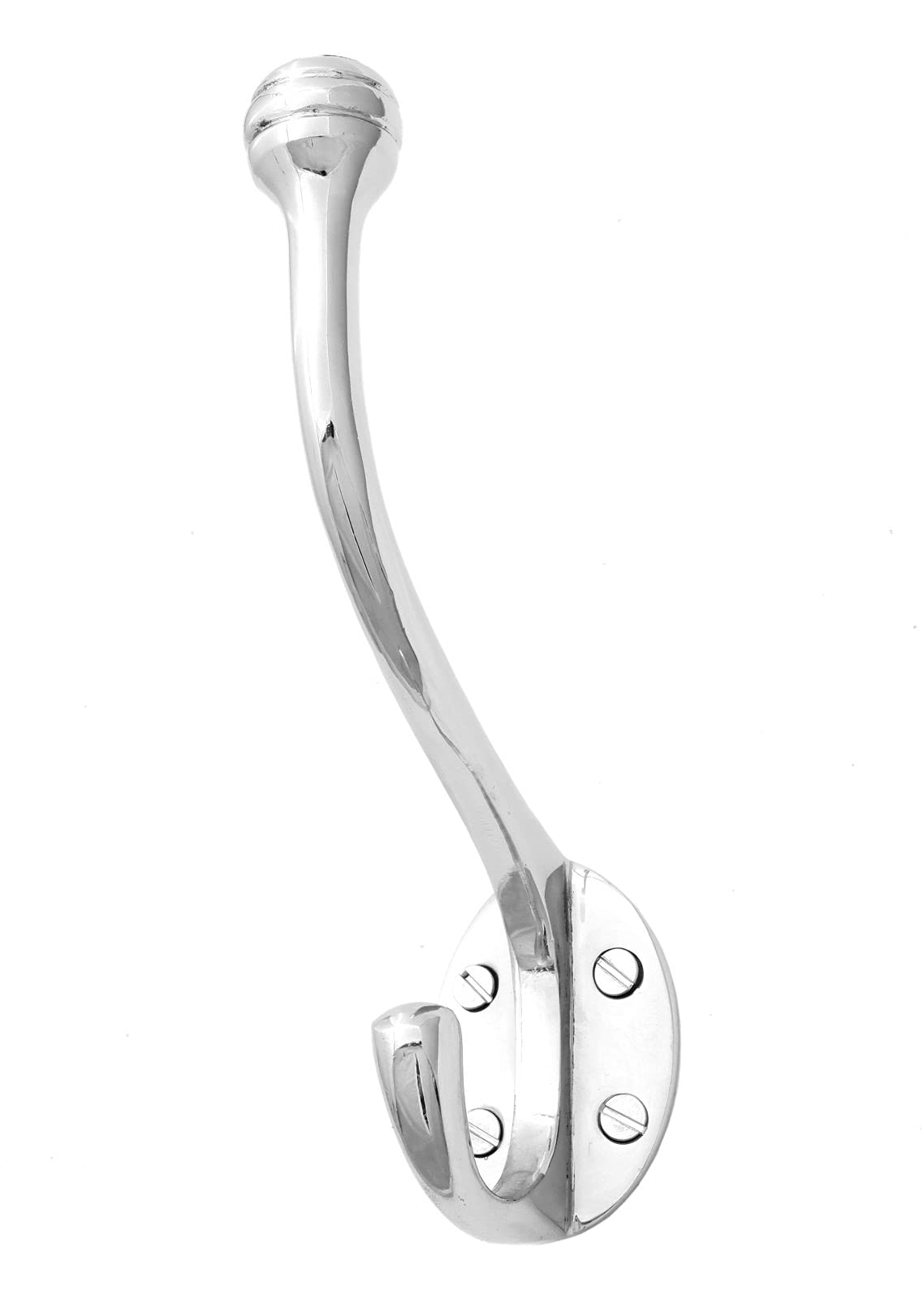 Castelion Silver Castelion® Large Chrome Single Hook | Victorian Hat And Coat Hook | Wall Mounted | Chrome Hardware Perfect For Traditional Homes | 15Cm High X 10Cm Deep