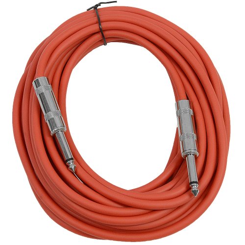 Câble guitare TS 7,6 m Seismic Audio Sastsx-25 rouge pour instrument et patch