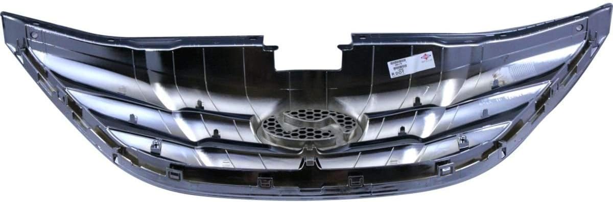 Grille - Cooling Direct Compatible/Replacement for 863503S100 11-13 Hyundai Sonata - Chrome/Black - With Emblem Provision