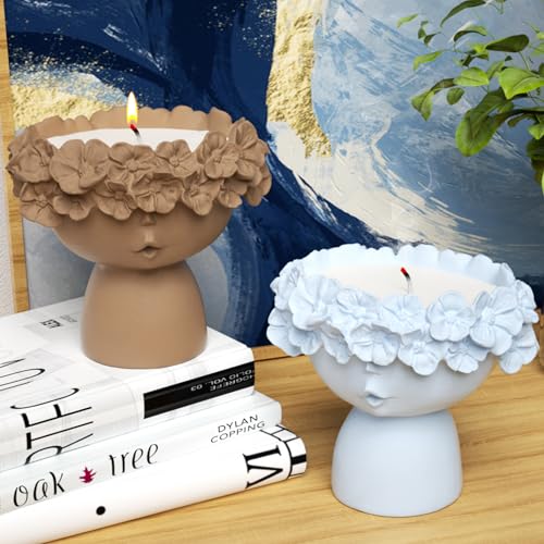 Flower Wreath Girl Concrete Flower Pot Silicone Mold Succulent Planter Pot Vase Mold Candle Jar Storage Box Plaster Epoxy Resin Cement Clay Mould by NINEXY - Used condition - Image 6