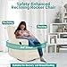 Naomi Home Bond with Your Baby Relax in Style with Odelia 360 Swivel Glider Rocker Recliner Nursery Breastfeeding Maternity Chair Plush Cushioning Soothing Rocking Motion Microfiber Fabric - Cream