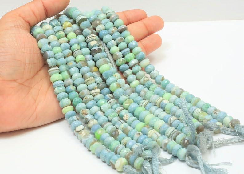 Opale naturelle perles rondes facettées pour fabrication de bijoux collier DIY