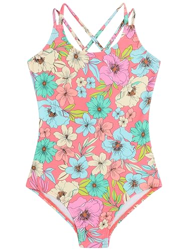 Image of Kanu Surf Girls' Reese UPF 50 Beach Sport Criss-Cross One Piece Swimsuit