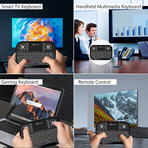 Acoucou (Upgreade 2.4Ghz＆Bluetooth Mini Keyboard, Mini Wireless Keyboard Remote Control With Touchpad Mouse Combo, Multi-Media Keys Compatible With Android Tv Box, Iptv, Htpc, Smart Tv, Pc,Etc. #TOP2