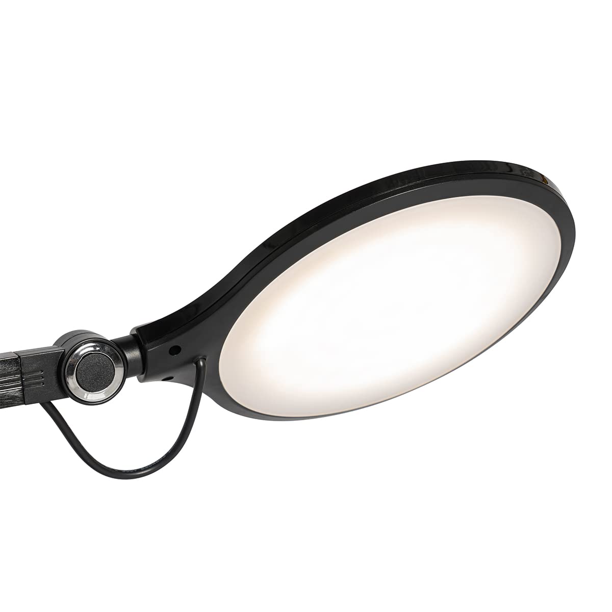 QAZQA Moderno Lámpara de mesa de diseño negra con LED táctil y cargador de inducción - Don Plástico Redonda Incluye LED Max. 1 x 10 Watt