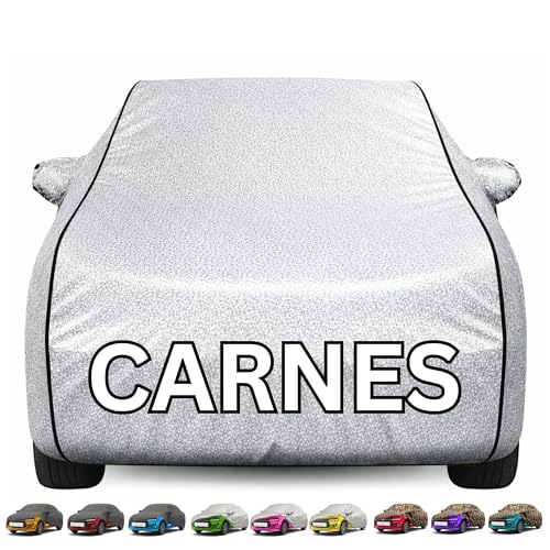 Image of Kayme Premium Silver Carens Car Cover Waterproof for (All Models & Variants - Petrol, Diesel, CNG & EV) |Speacially Custom Fit with Mirror Pockets |All-Weather Protection - Outdoor Car Body Cover