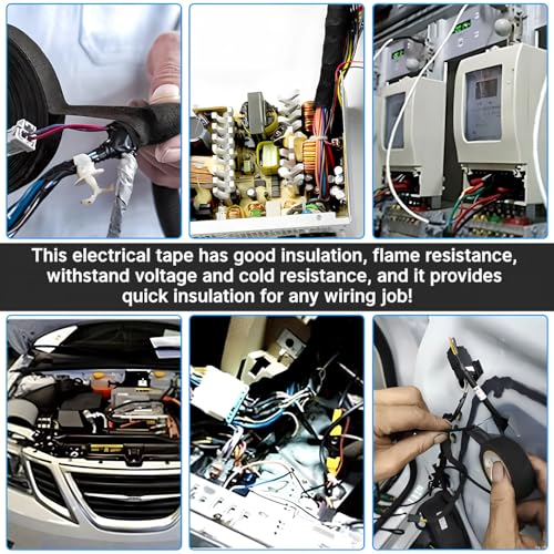 Image of Wire Harness Tape for Electrical Automotive Engine Harness Wrap Protection Noise Damping Cables Fixed 0.59 Inch x 82 FT