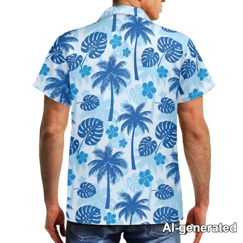 Image of Hawaii Matching Couple Outfits Husband and Wife Clothing Fashionable Mens Casual Shirts Hawaii Dress with Soft Fabric