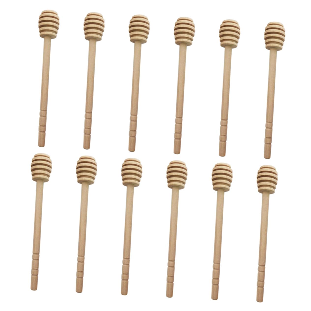 KICHOUSE Honey Stirrer Sticks Wooden Honey Dippers Honey Stir Stick Set Syrup Stirrer Easy Cleaning for Honey Pot Wedding Party Fav