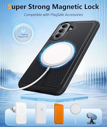 Image of FNTCASE for Galaxy A37-5G Phone Case: Samsung Magnetic Cover [Fit for Magsafe] with Screen Protector, Anti-Slip Matte Textured, TPU+PC Dual Layer Shockproof, Military Grade Drop Protection (Black)