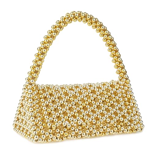 Image of YUSHINY Candy Color Acrylic Beaded Hollow Handbag Evening Clutch Triangle Bags for Wedding Party | Acrylic
