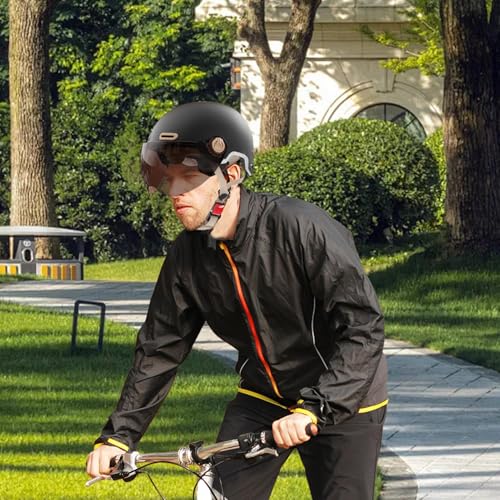 Casco de bicicleta para adultos con gafas para evitar el viento y visibilidad reflectante 6