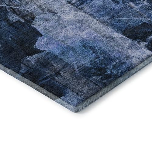 Tapete lavable azul marino 5x7.5 pies miniatura 3
