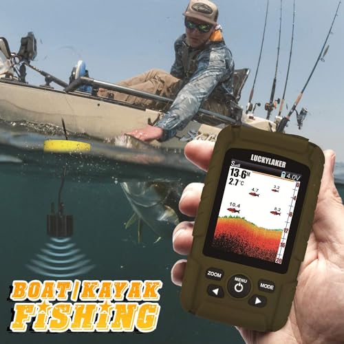 LUCKY Water Depth Fish Finders Waterproof Portable Fishing Fish Finder Display Handheld Ice Fishing Finder Sonar Sensor Transducer for Boat Kayak Sea Fishing - Image 5