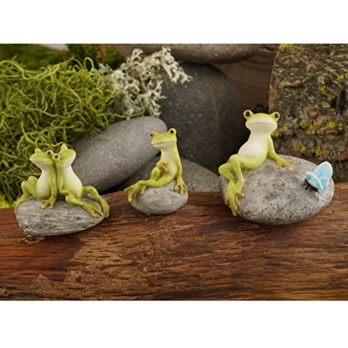 Top Collection Miniature Fairy Garden And Terrarium Statue, Frog Friends On Stone #TOP3