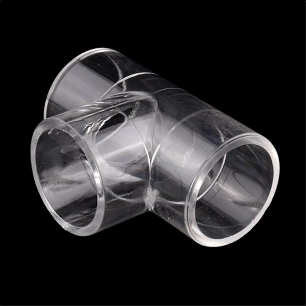Dfrywdgsey White Acrylic Transparent Tube, 90 Degree L-Shaped Pipe Fitting, Thick Transparent Acrylic Connector, Aquarium Fish Tank Tube Elbow Tee Joint(,32Mm)