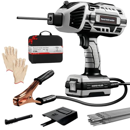 Máquina de Soldar Portátil, Soldadora de Arco con 20 Varillas de Soldadura, Inverter IGBT, 6 Ajuste de Corriente Variable, Máquina de Soldar Eléctrica para Barras de Soldadura de 3/32 '-1/8' (Gris)